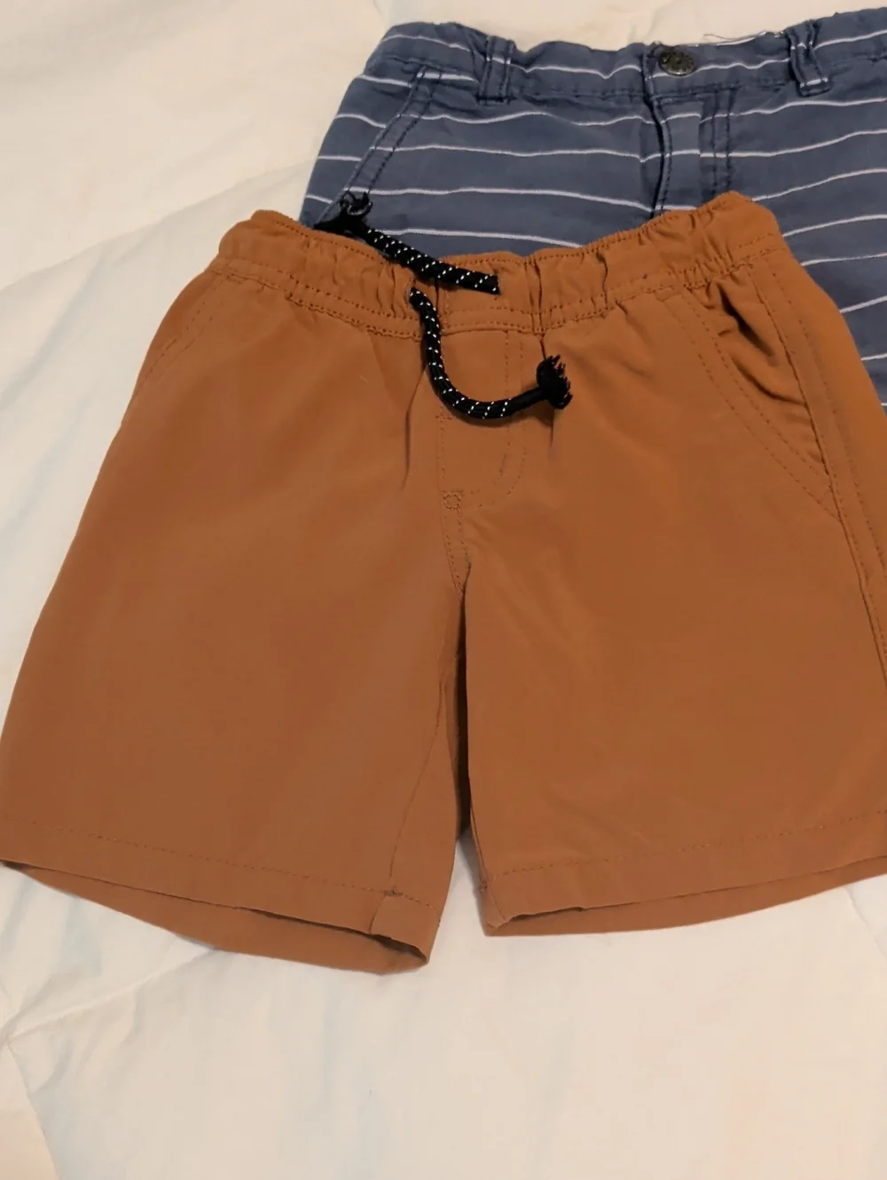 Kids 3-Pack Casual Shorts - Gray, Rust, Navy Stripe